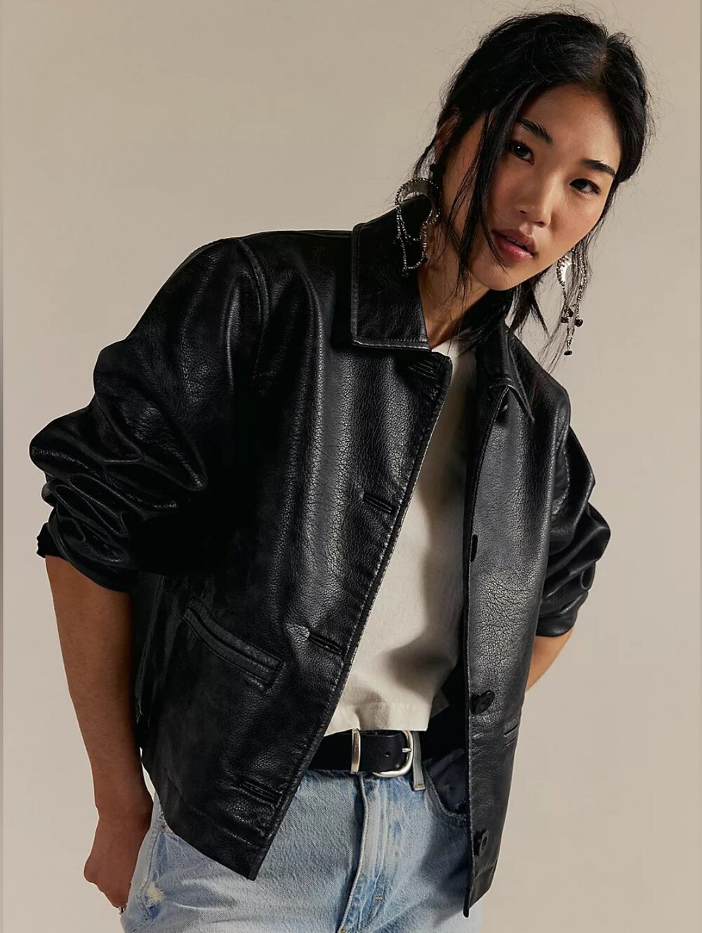 We The Free Hera Vegan Leather Jacket | Size XL | Black